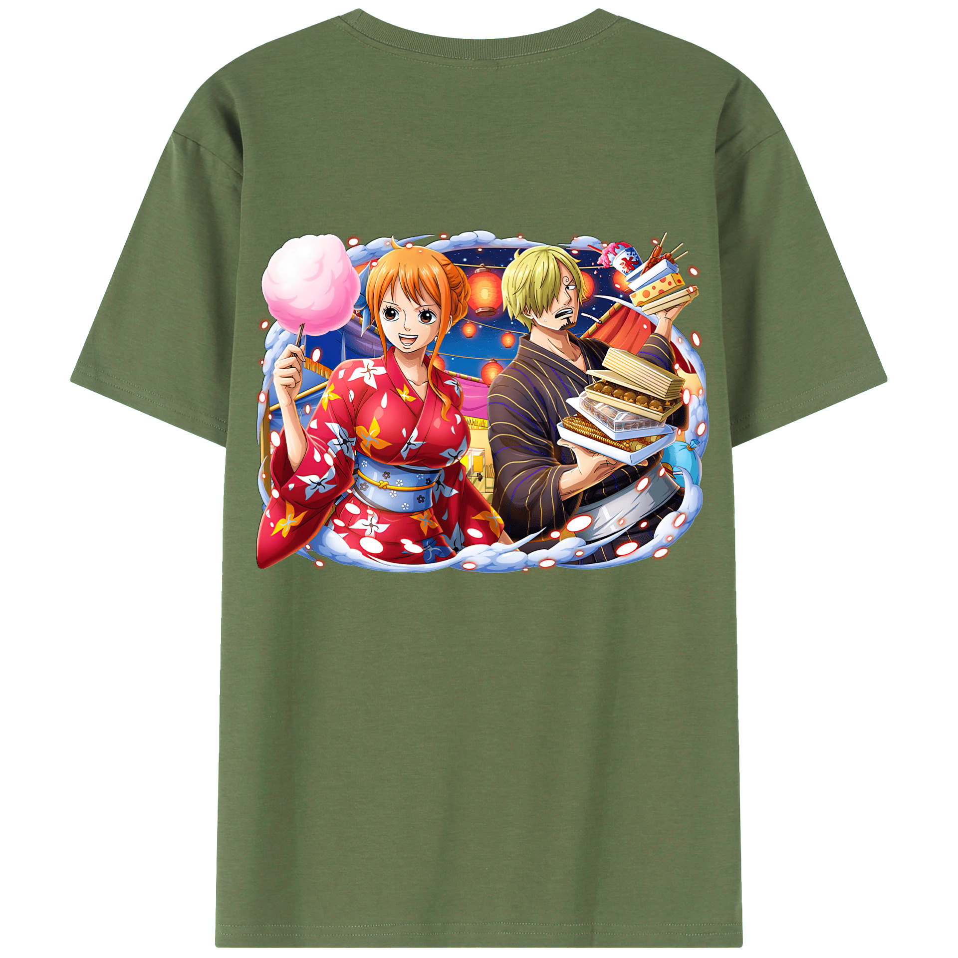 （画像用） ワンピース サンジ ONE PIECE Sanji 綿100％ メンズ半袖Tシャツ（バックプリント） 通気性